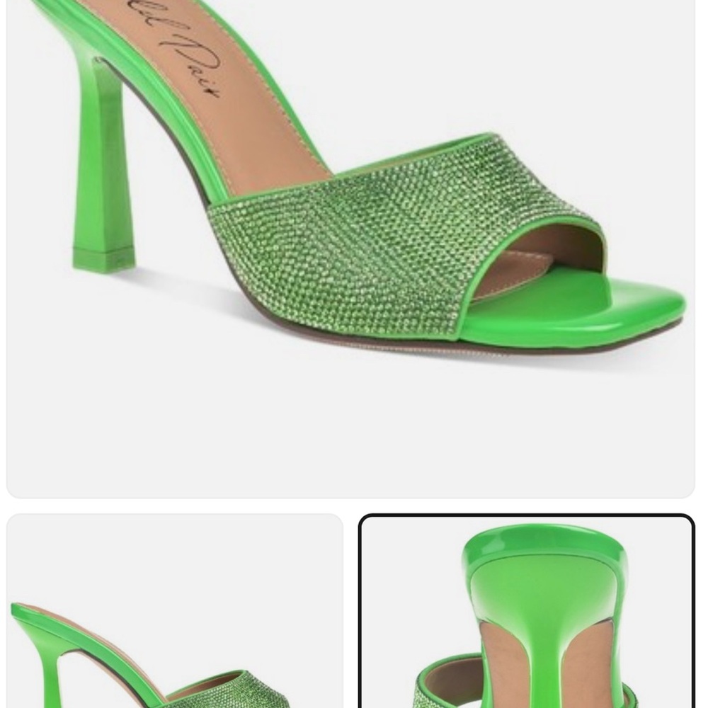 Wild Pair Sparkling Green Slide Sandals - Picture 5 of 7